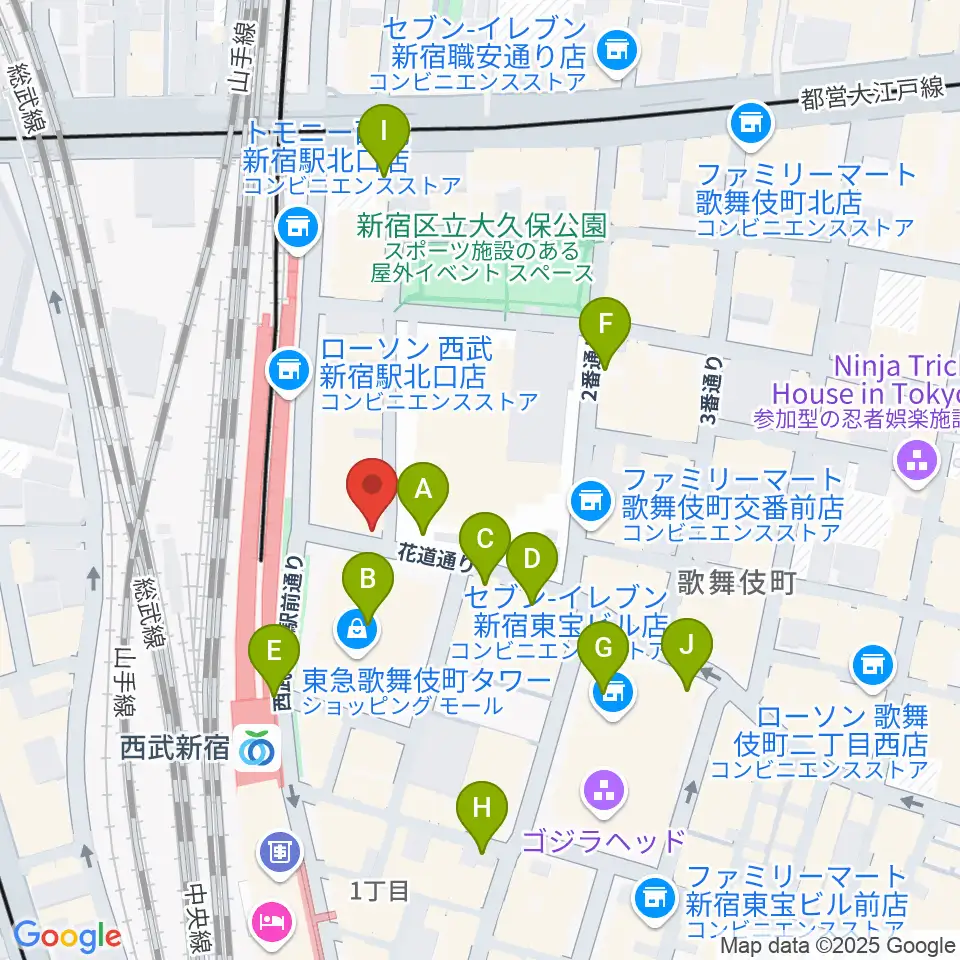 新宿MARZ周辺の駐車場・コインパーキング一覧地図
