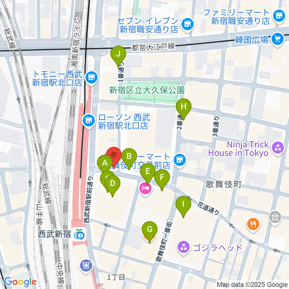 新宿MARZ周辺の駐車場・コインパーキング一覧地図
