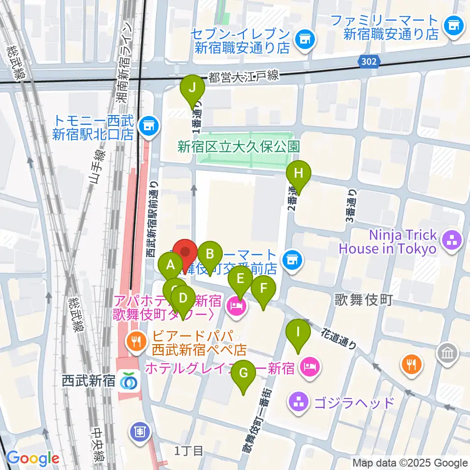 新宿MARZ周辺の駐車場・コインパーキング一覧地図