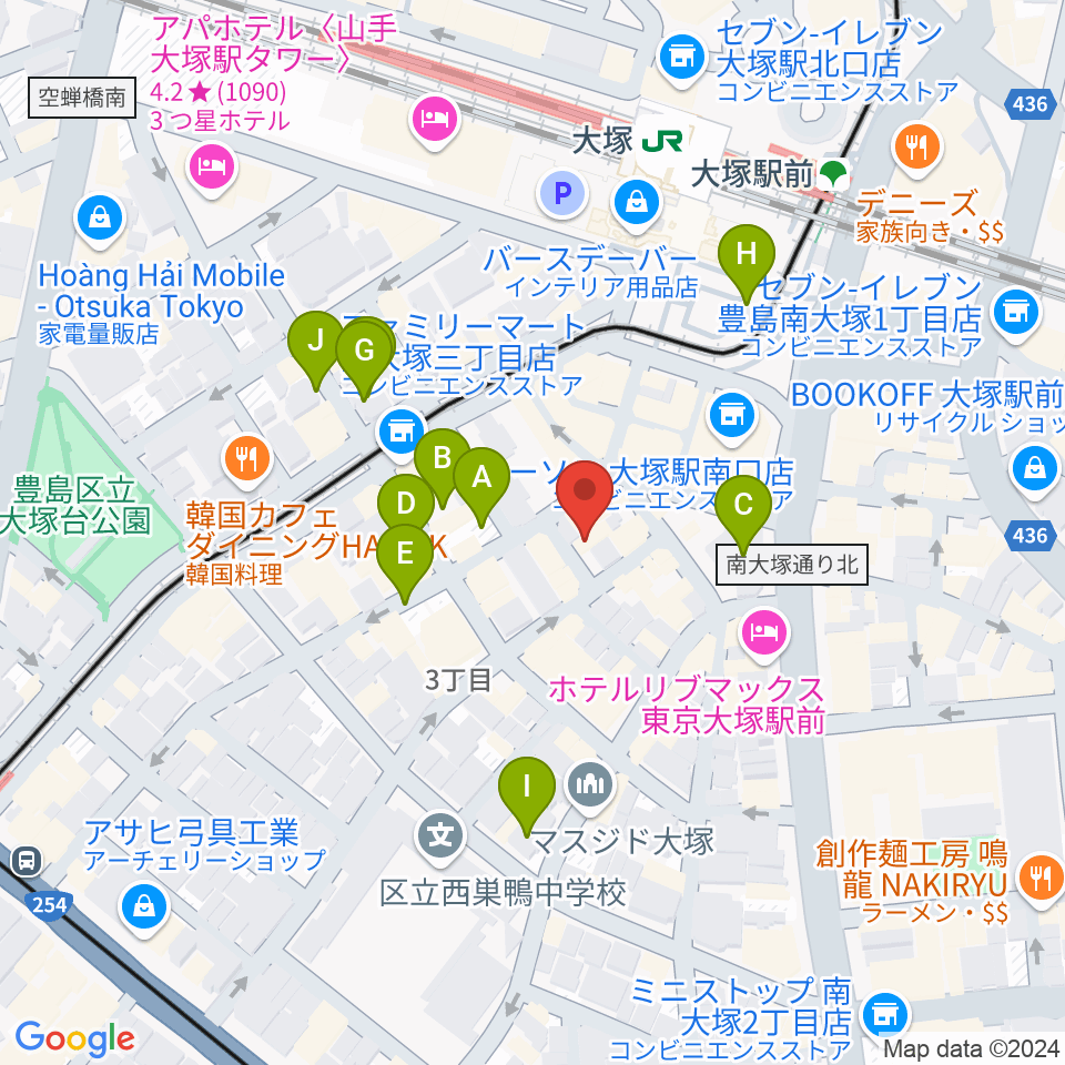 大塚MEETS周辺の駐車場・コインパーキング一覧地図