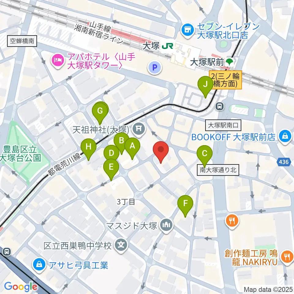 大塚MEETS周辺の駐車場・コインパーキング一覧地図