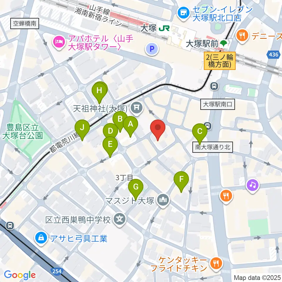 大塚MEETS周辺の駐車場・コインパーキング一覧地図