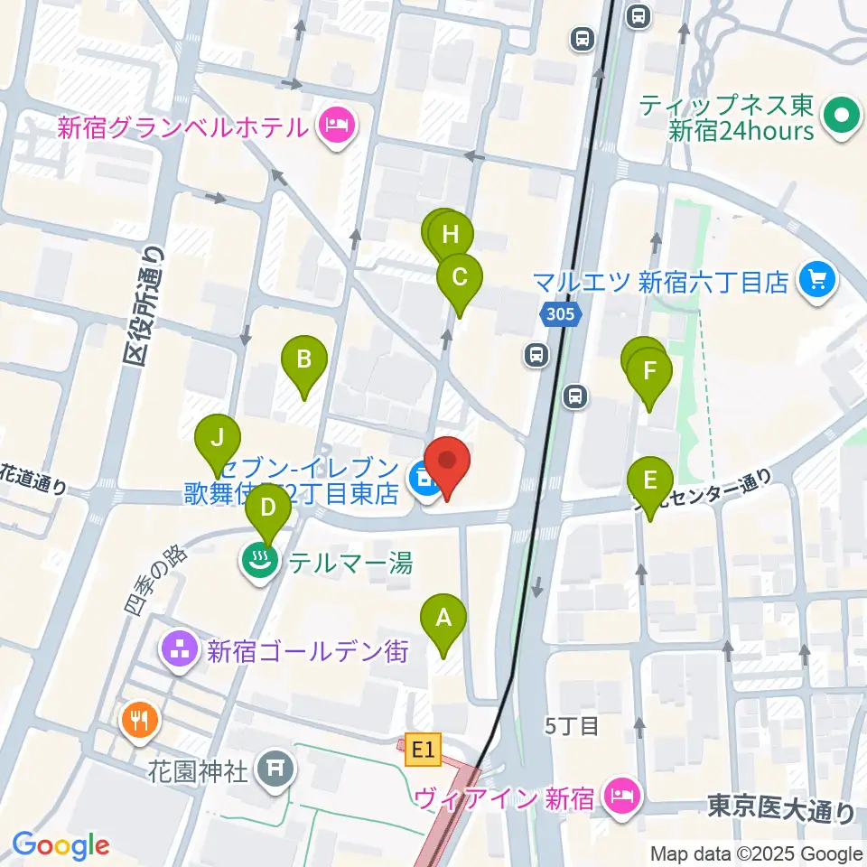 新宿ナインスパイス周辺の駐車場・コインパーキング一覧地図