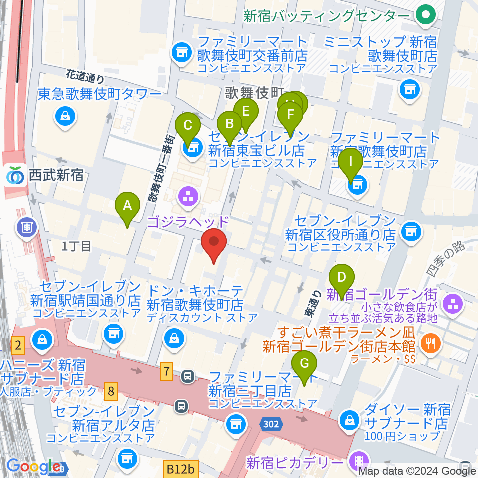 新宿ロフトプラスワン周辺の駐車場・コインパーキング一覧地図