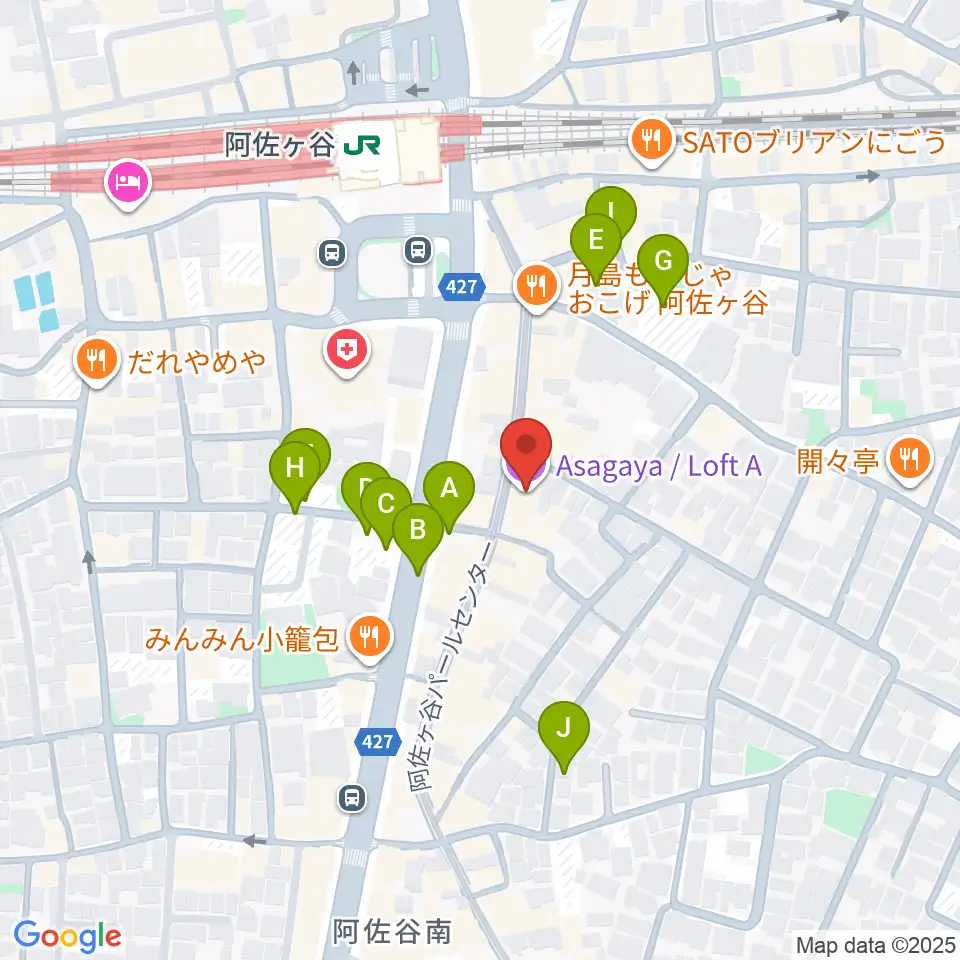 阿佐ヶ谷ロフトA周辺の駐車場・コインパーキング一覧地図