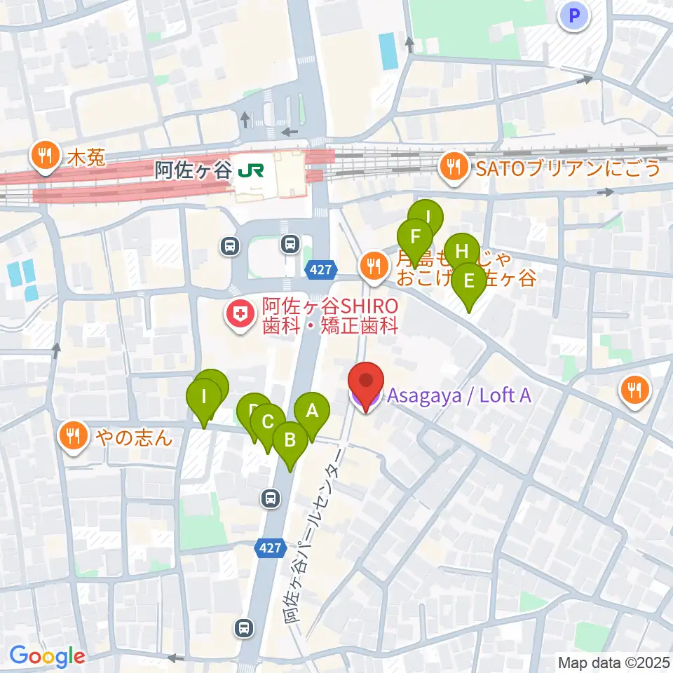 阿佐ヶ谷ロフトA周辺の駐車場・コインパーキング一覧地図