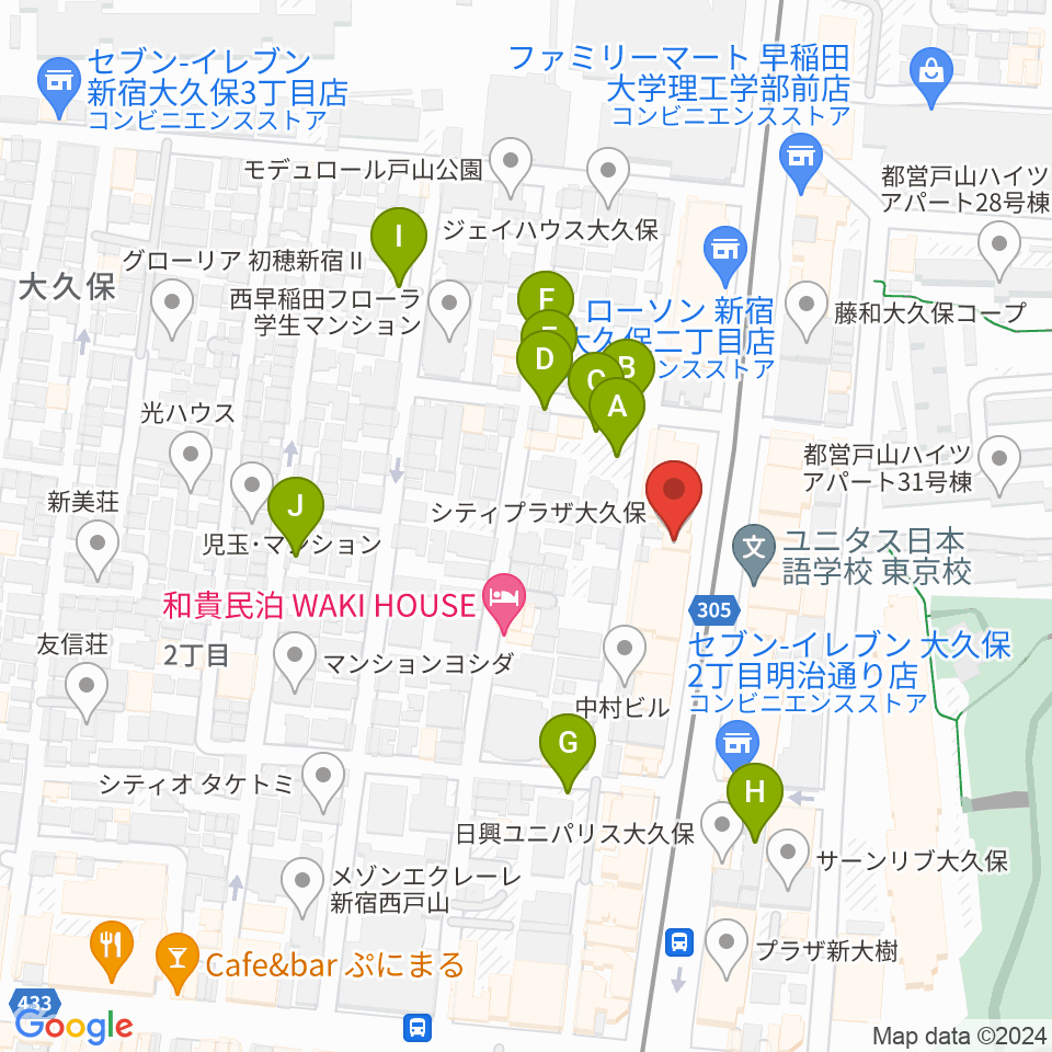 新宿ヘッドパワー周辺の駐車場・コインパーキング一覧地図