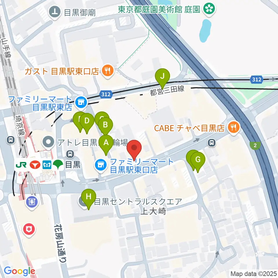 目黒ライブステーション周辺の駐車場・コインパーキング一覧地図