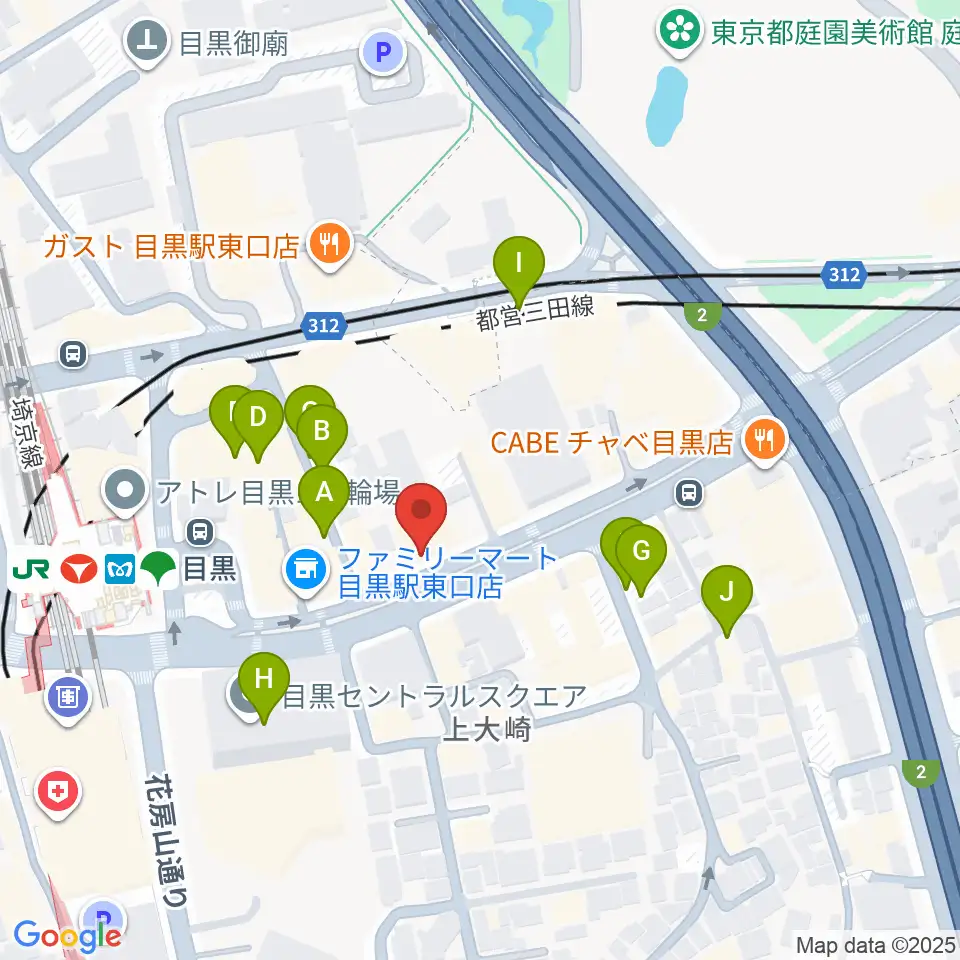 目黒ライブステーション周辺の駐車場・コインパーキング一覧地図