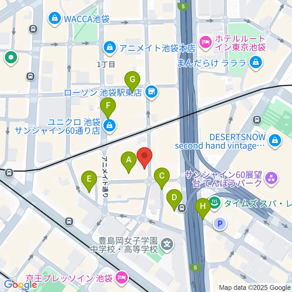 池袋Adm周辺の駐車場・コインパーキング一覧地図