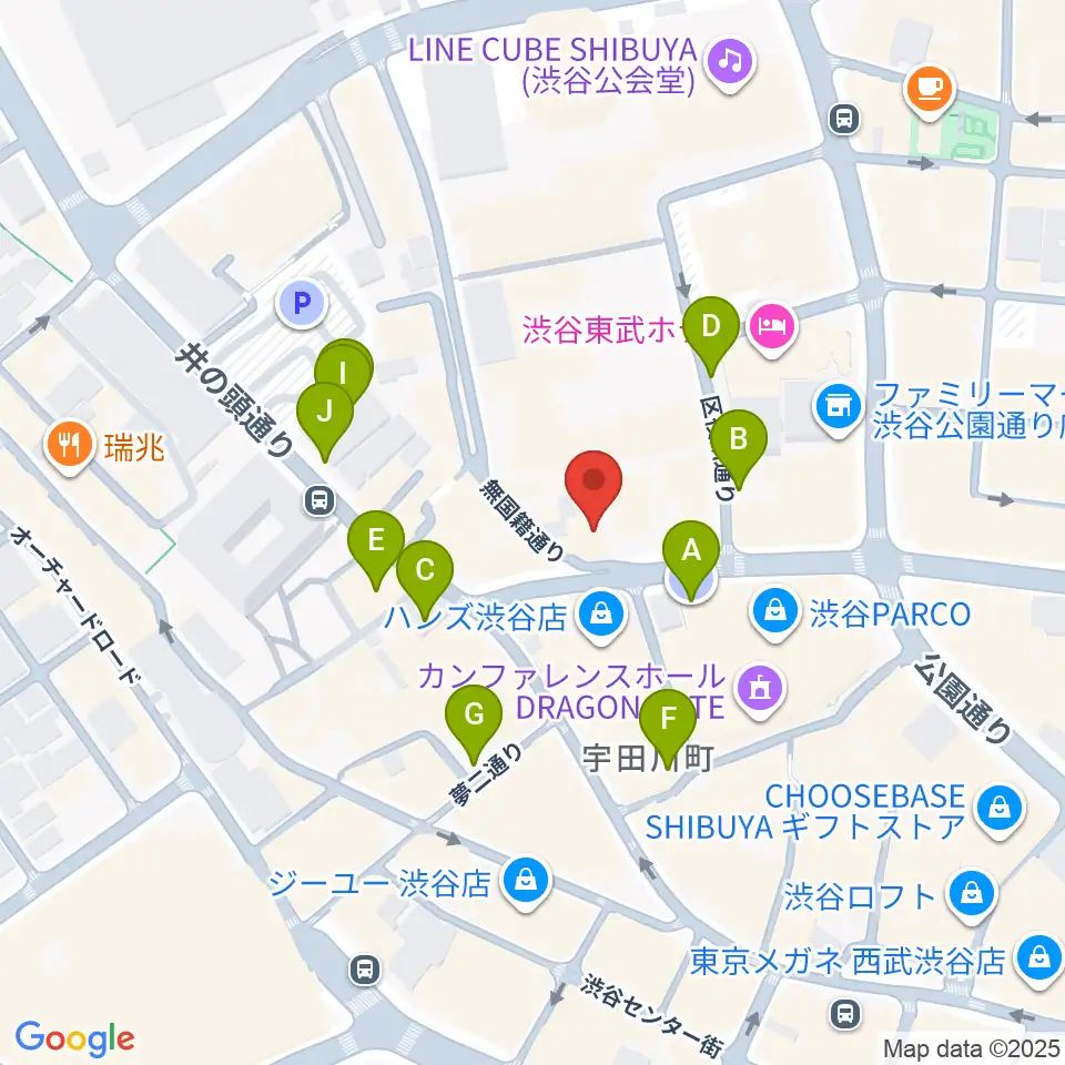 渋谷THE GAME周辺の駐車場・コインパーキング一覧地図