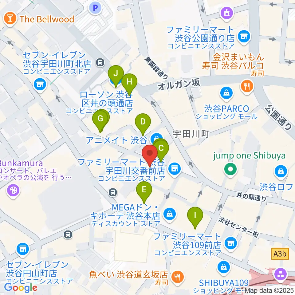渋谷TAKE OFF 7周辺の駐車場・コインパーキング一覧地図