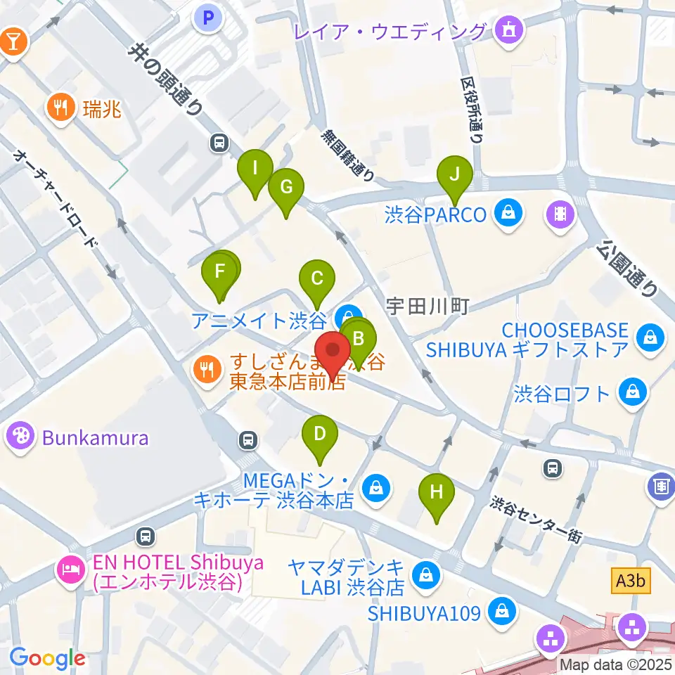 渋谷TAKE OFF 7周辺の駐車場・コインパーキング一覧地図