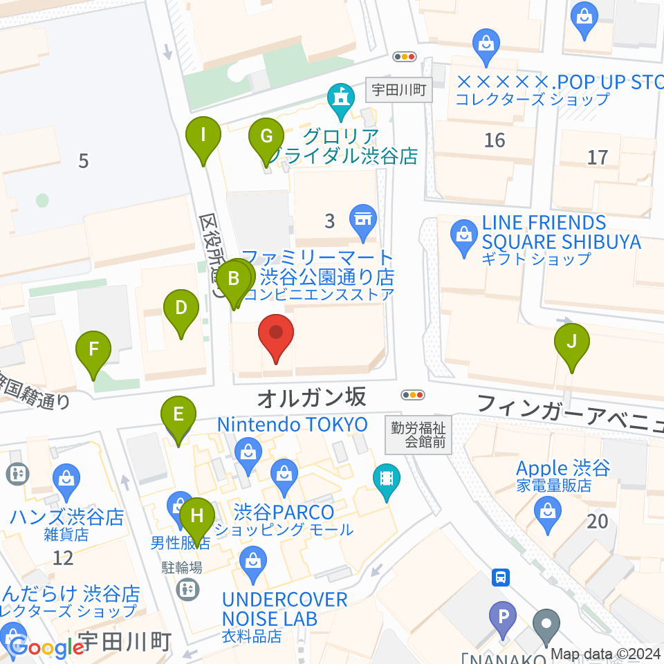 渋谷gee-ge.周辺の駐車場・コインパーキング一覧地図