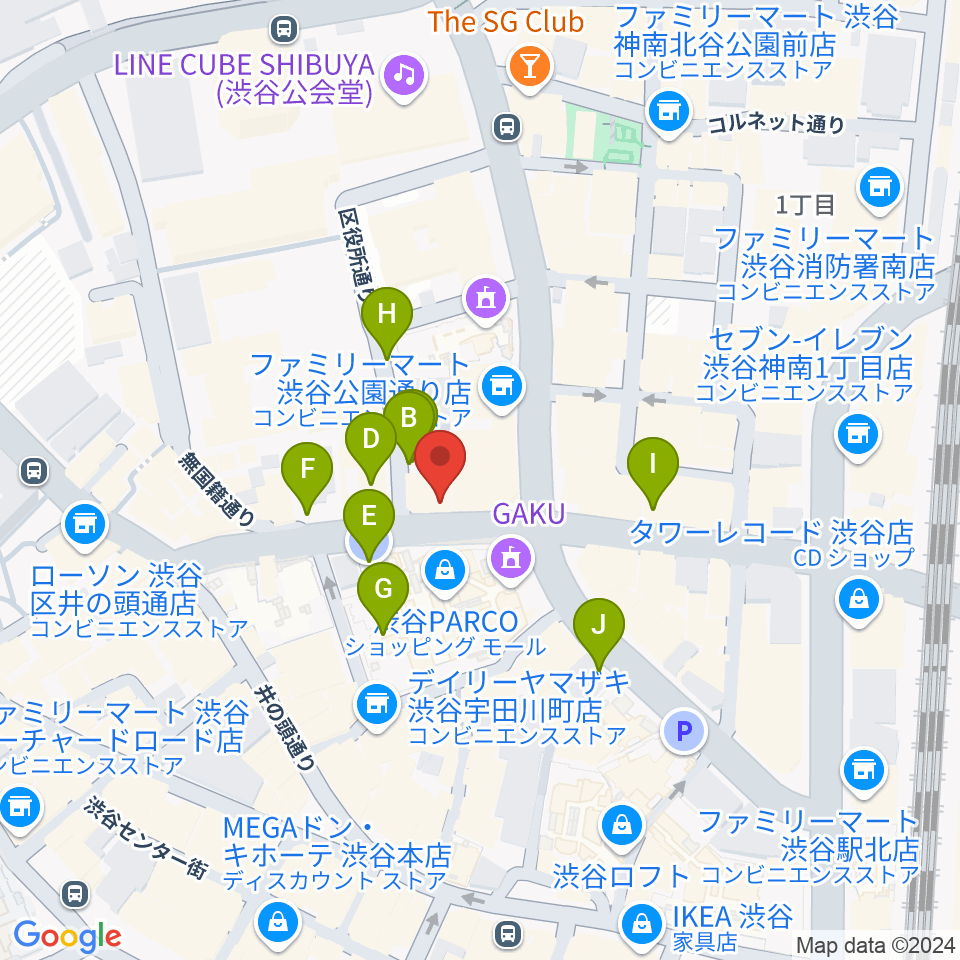 渋谷gee-ge.周辺の駐車場・コインパーキング一覧地図