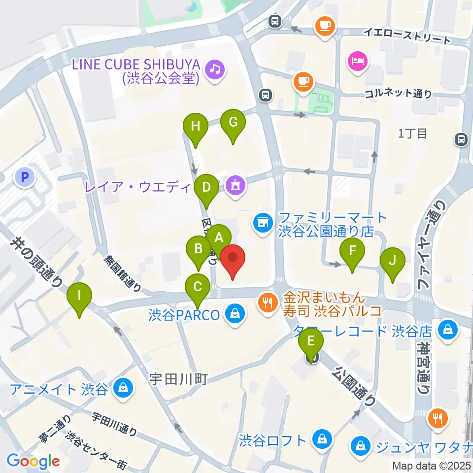 渋谷gee-ge.周辺の駐車場・コインパーキング一覧地図