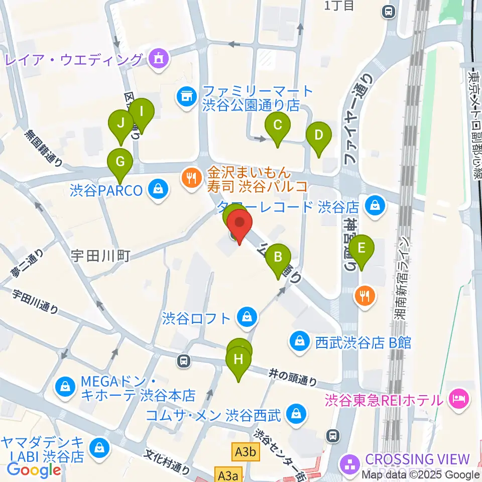 公園通りクラシックス周辺の駐車場・コインパーキング一覧地図