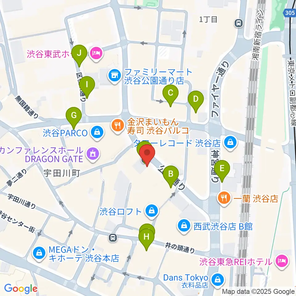公園通りクラシックス周辺の駐車場・コインパーキング一覧地図