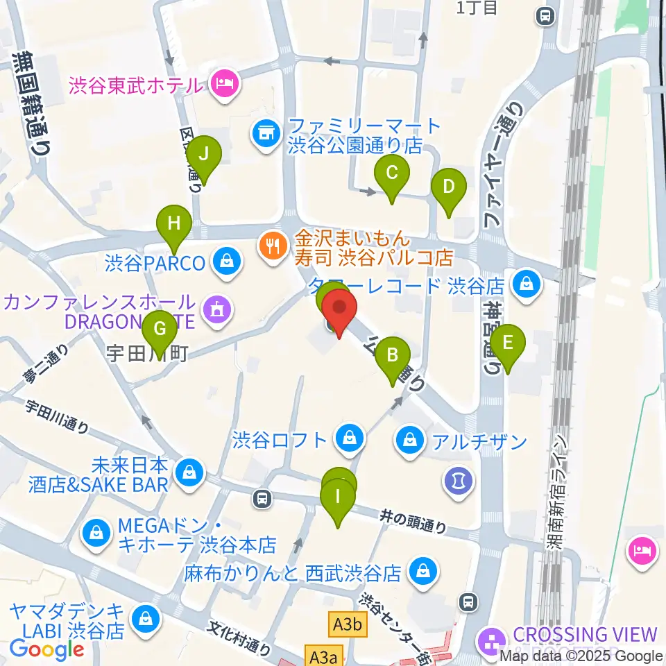 公園通りクラシックス周辺の駐車場・コインパーキング一覧地図