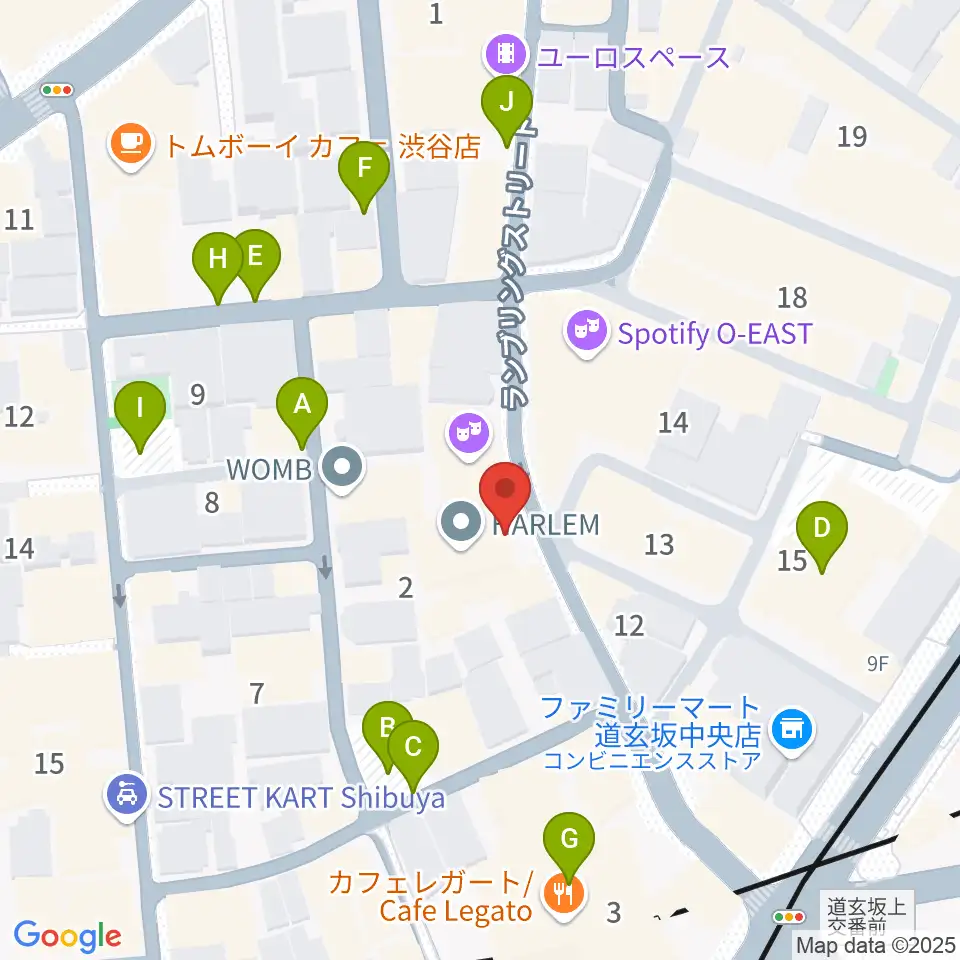 渋谷HARLEM周辺の駐車場・コインパーキング一覧地図