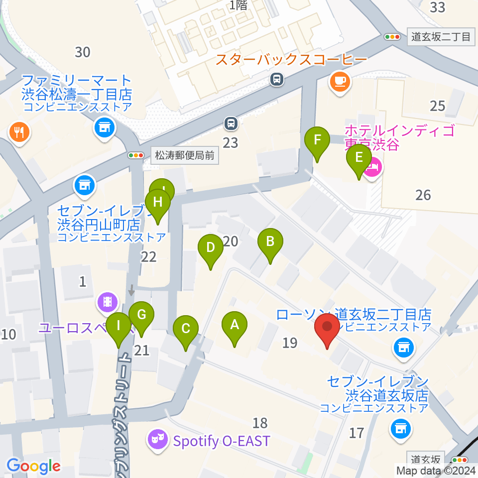 渋谷B.Y.G周辺の駐車場・コインパーキング一覧地図