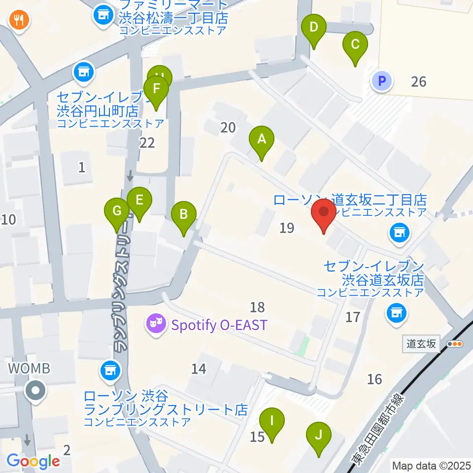 渋谷B.Y.G周辺の駐車場・コインパーキング一覧地図