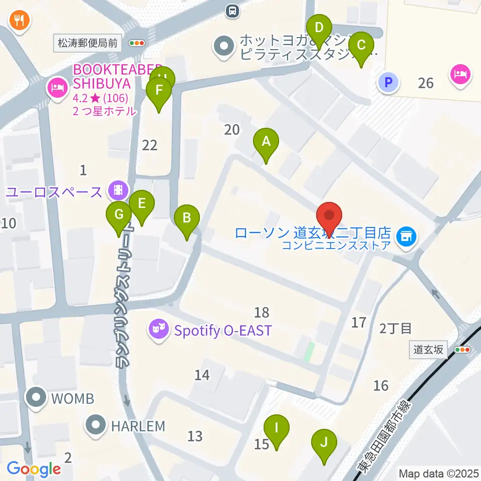 渋谷B.Y.G周辺の駐車場・コインパーキング一覧地図