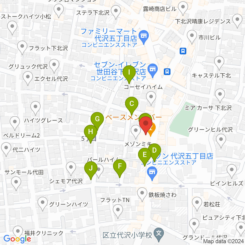 下北沢THREE周辺の駐車場・コインパーキング一覧地図