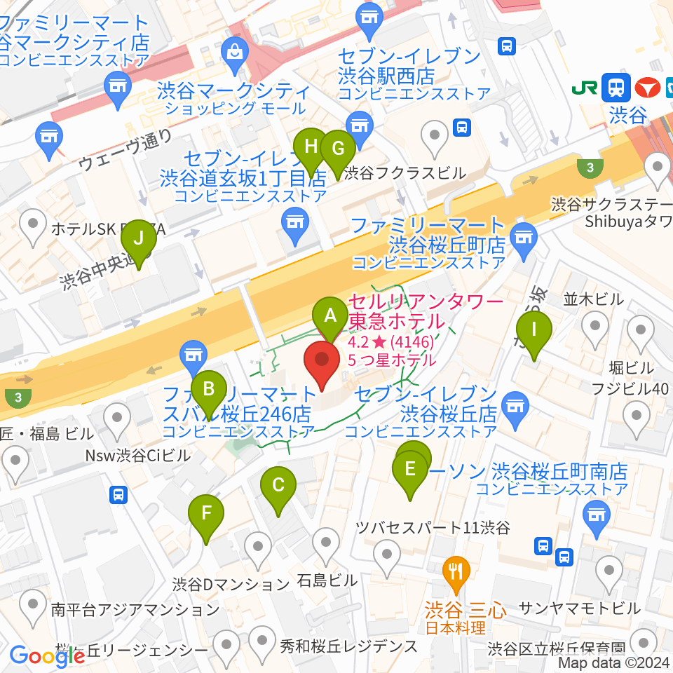 渋谷JZ Brat周辺の駐車場・コインパーキング一覧地図