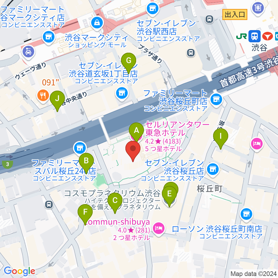 渋谷JZ Brat周辺の駐車場・コインパーキング一覧地図