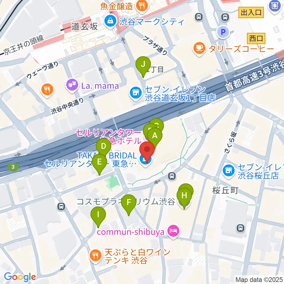 渋谷JZ Brat周辺の駐車場・コインパーキング一覧地図