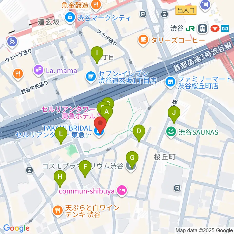 渋谷JZ Brat周辺の駐車場・コインパーキング一覧地図