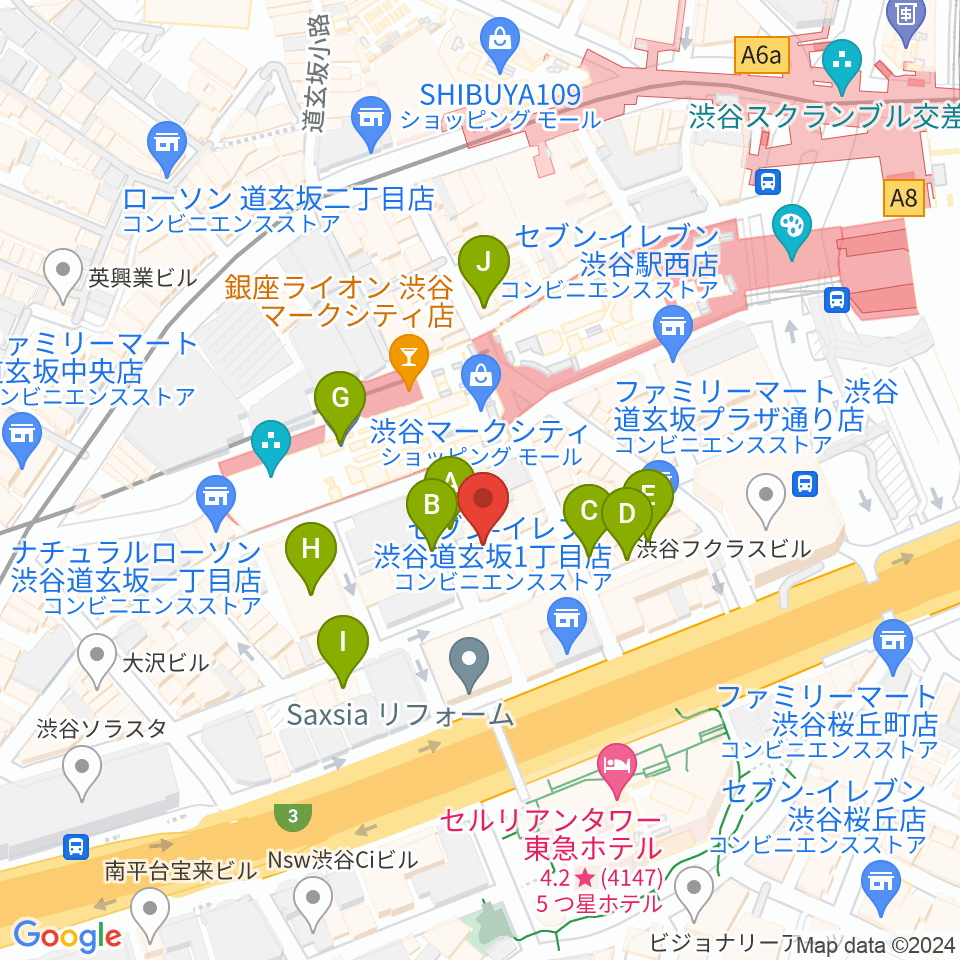 渋谷ガビガビ周辺の駐車場・コインパーキング一覧地図