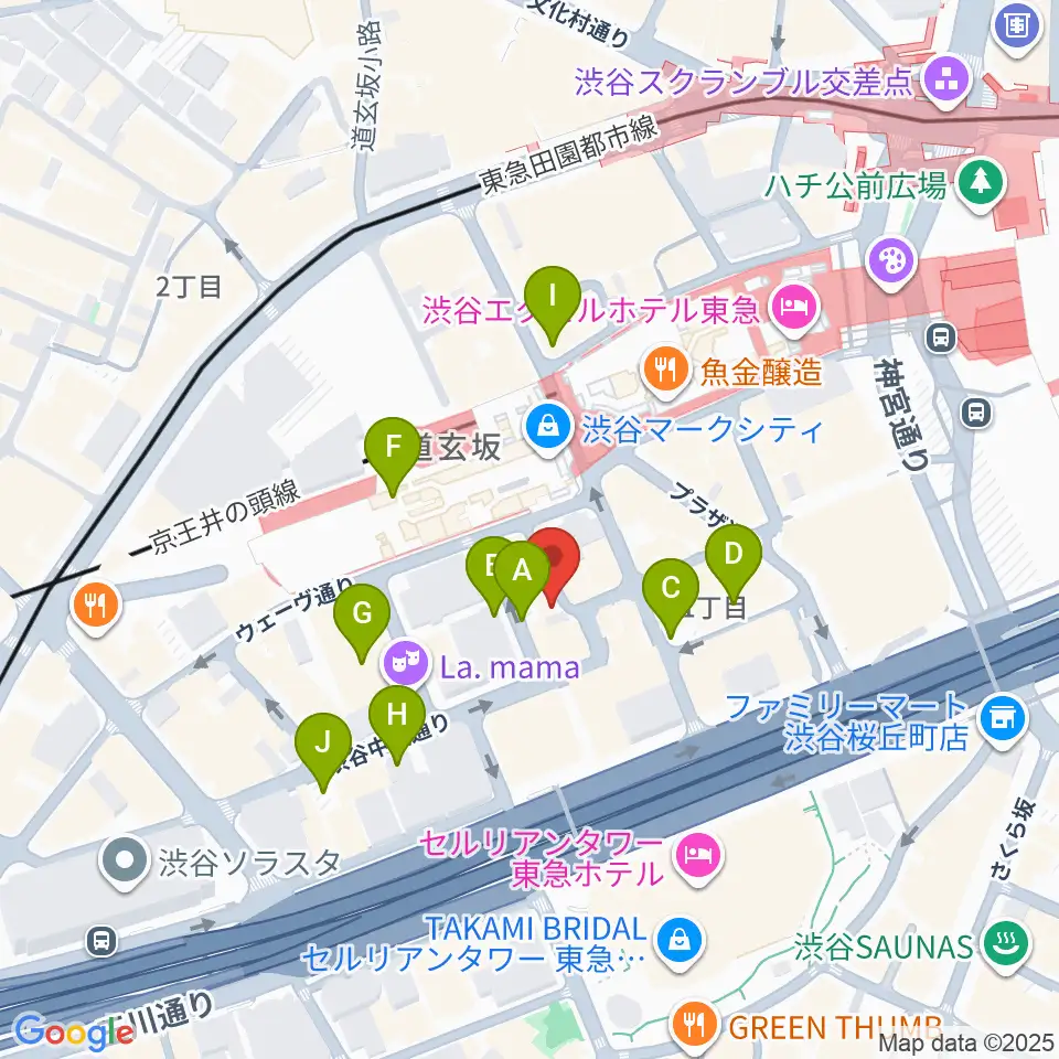 渋谷ガビガビ周辺の駐車場・コインパーキング一覧地図