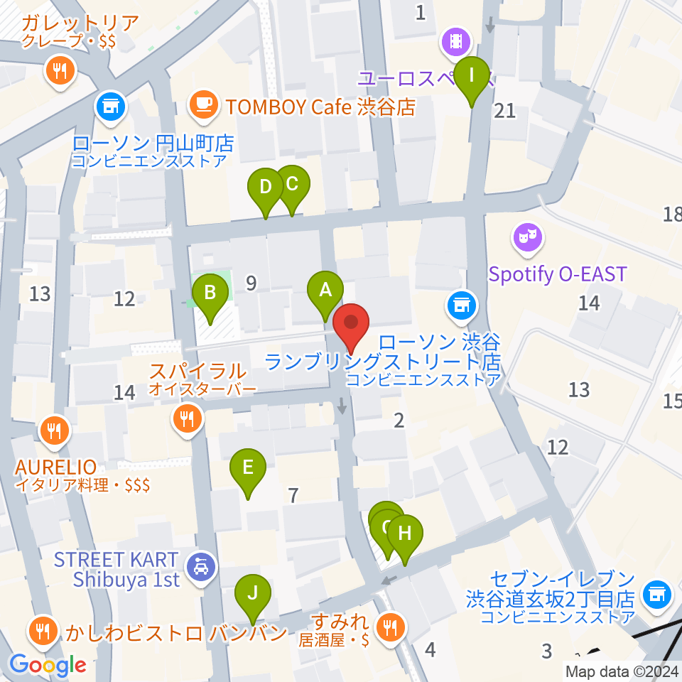 渋谷WOMB周辺の駐車場・コインパーキング一覧地図