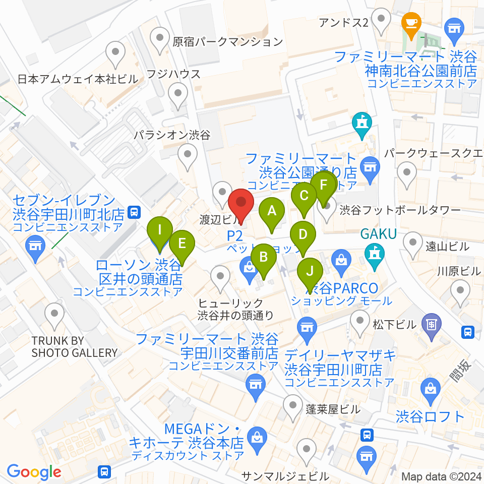 渋谷BALL周辺の駐車場・コインパーキング一覧地図