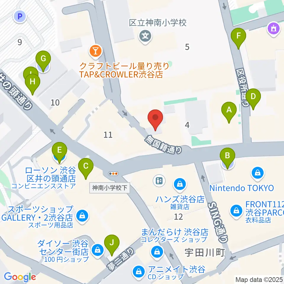 渋谷BALL周辺の駐車場・コインパーキング一覧地図