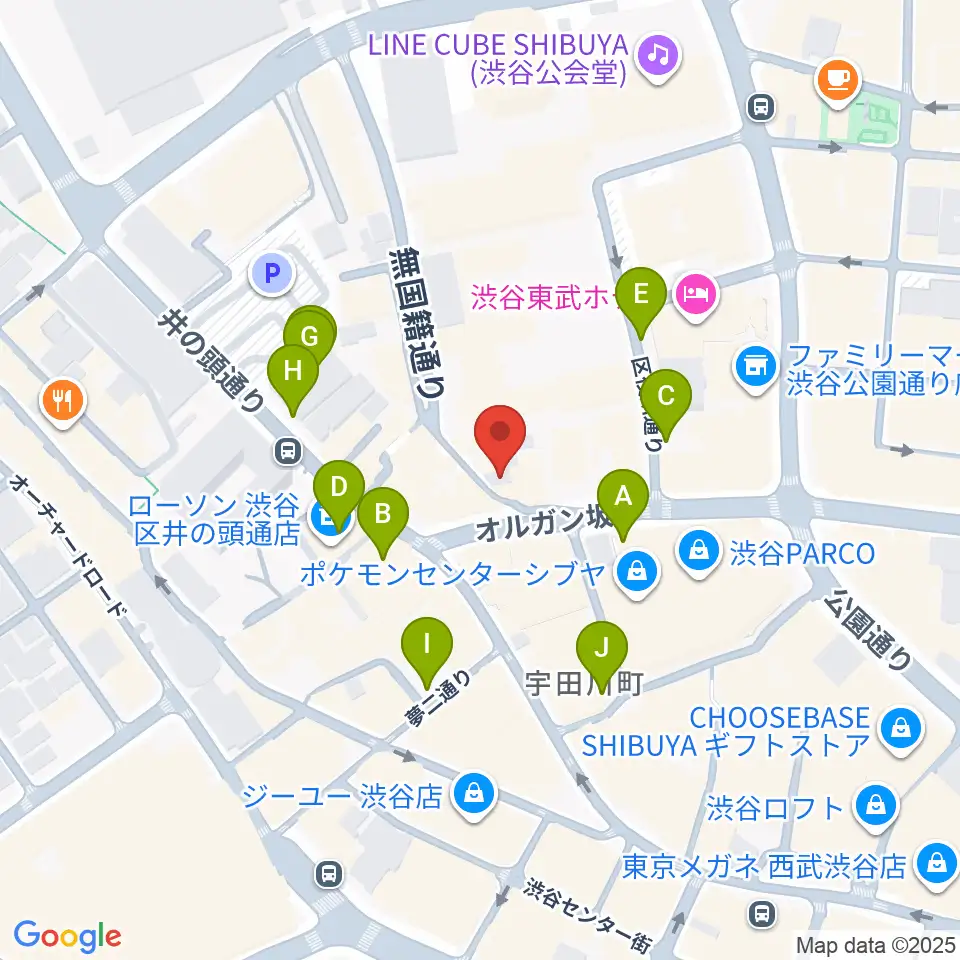 渋谷BALL周辺の駐車場・コインパーキング一覧地図
