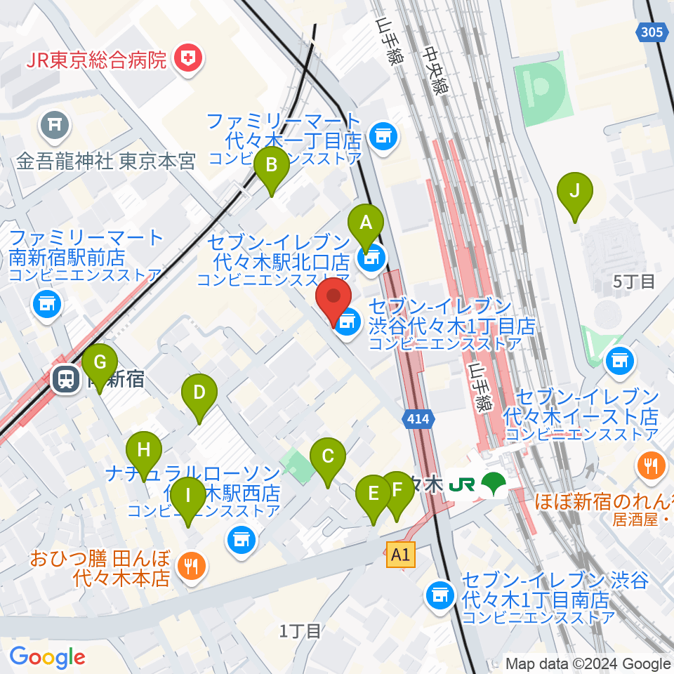 代々木ナル周辺の駐車場・コインパーキング一覧地図