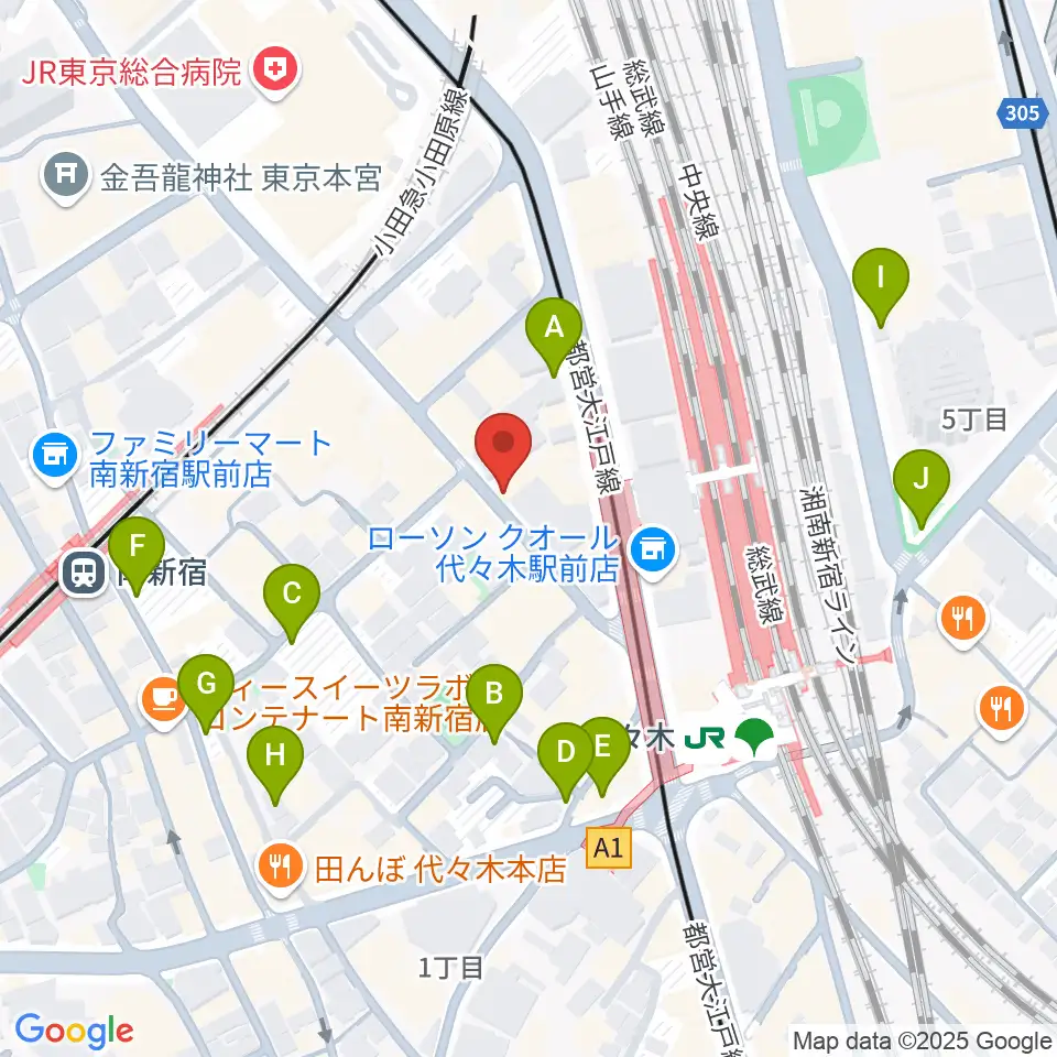 代々木ナル周辺の駐車場・コインパーキング一覧地図
