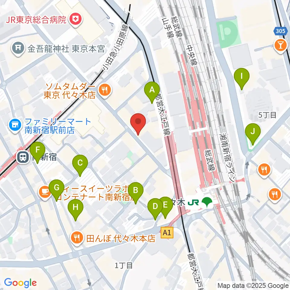 代々木ナル周辺の駐車場・コインパーキング一覧地図