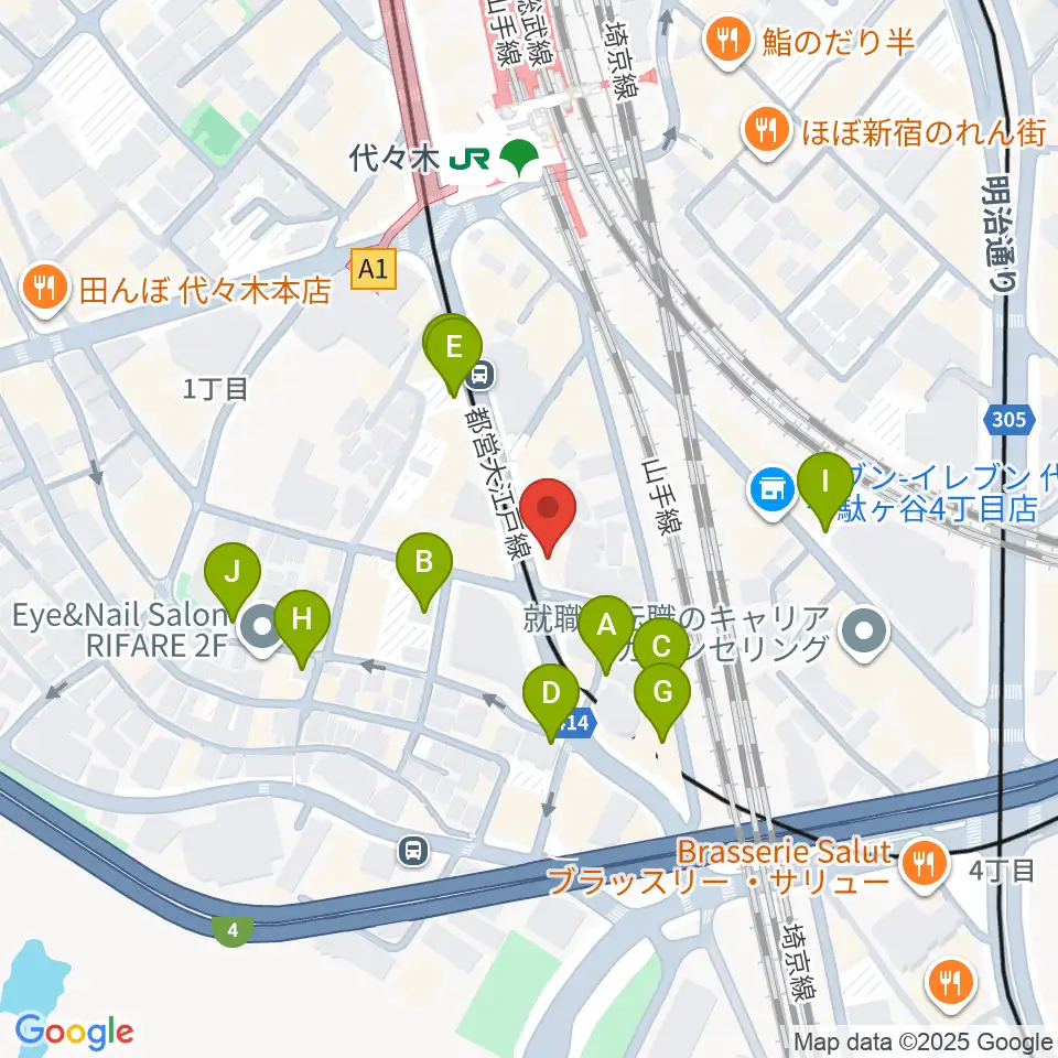 LIVE labo YOYOGI周辺の駐車場・コインパーキング一覧地図
