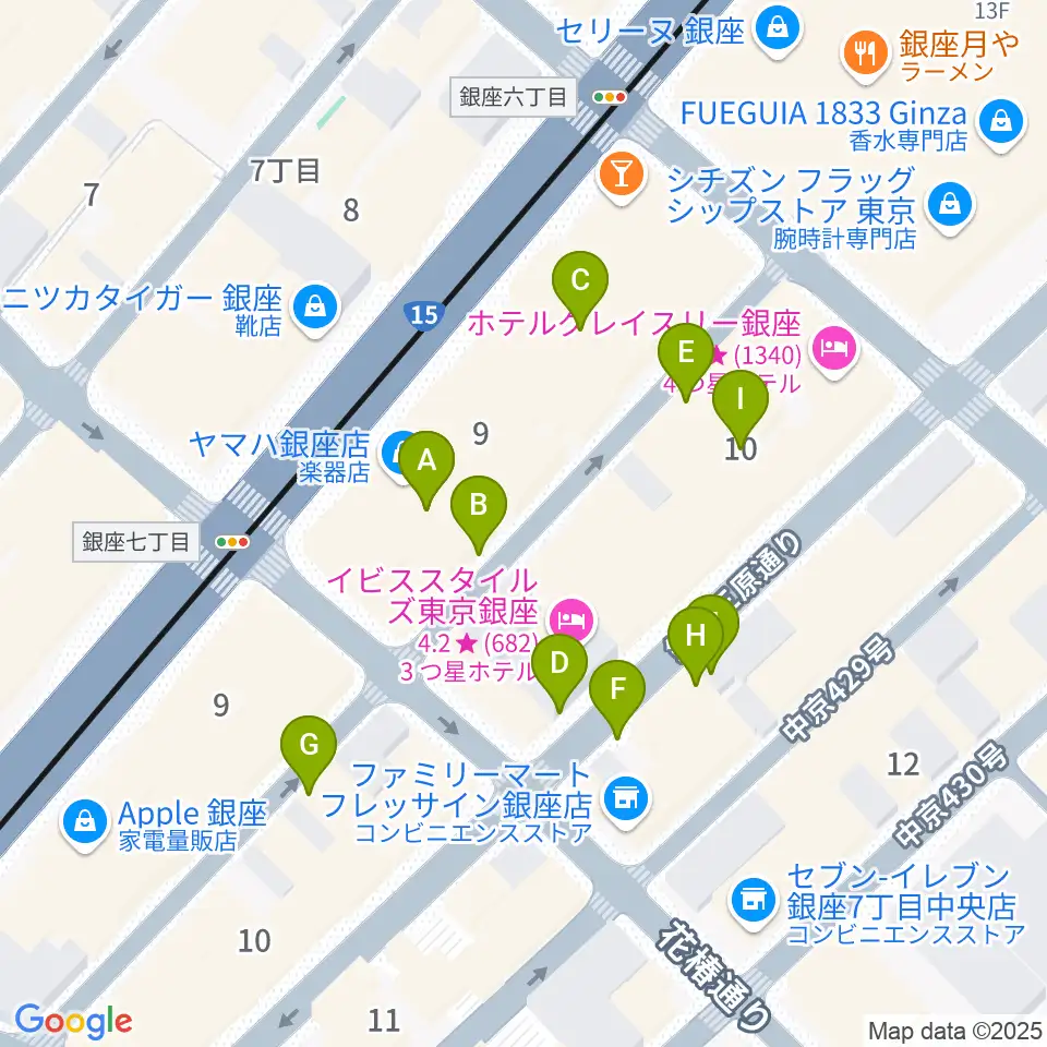 ヤマハホール周辺の駐車場・コインパーキング一覧地図