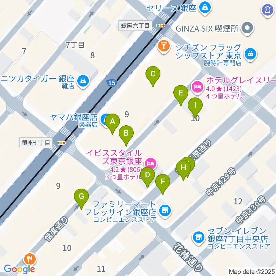ヤマハホール周辺の駐車場・コインパーキング一覧地図