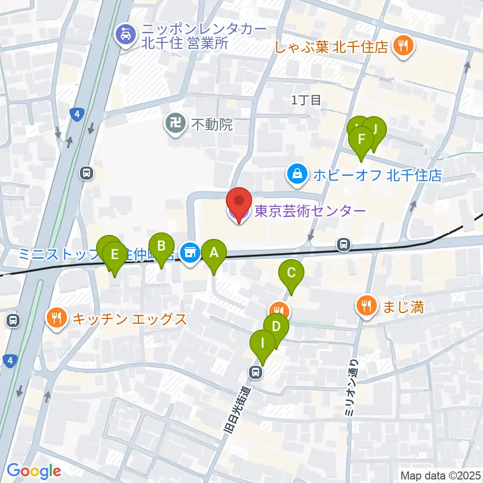 東京芸術センター ピアノラウンジ周辺の駐車場・コインパーキング一覧地図