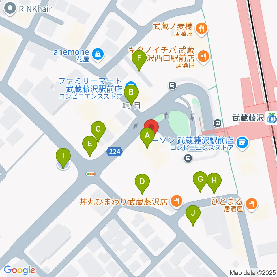 音降りそそぐ武蔵ホール周辺の駐車場・コインパーキング一覧地図