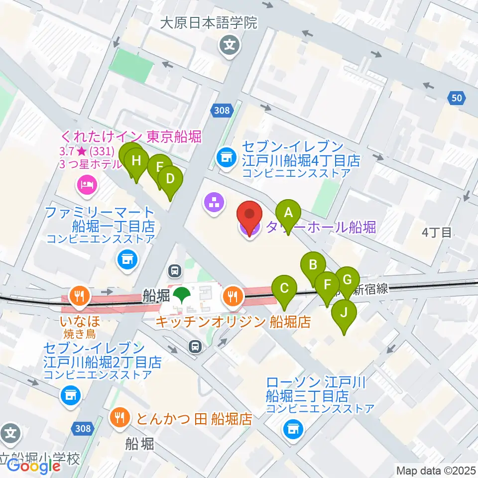 タワーホール船堀周辺の駐車場・コインパーキング一覧地図