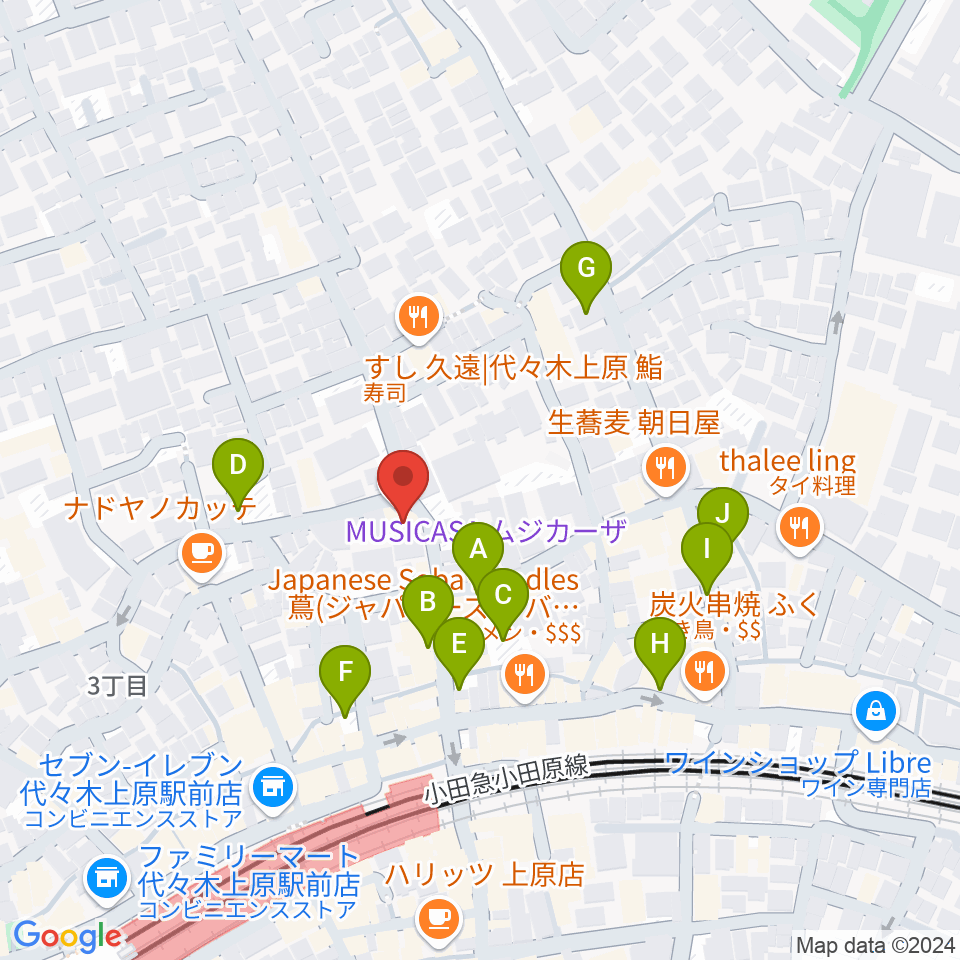 ムジカーザ周辺の駐車場・コインパーキング一覧地図