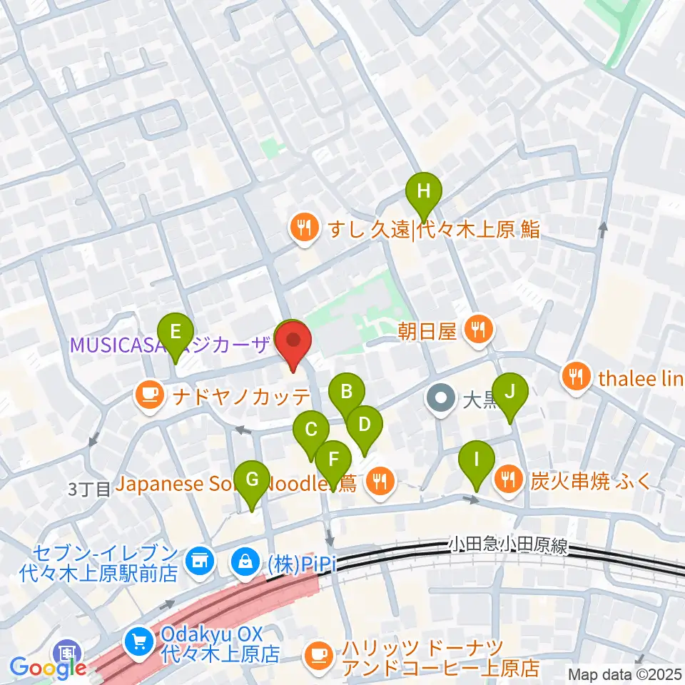 ムジカーザ周辺の駐車場・コインパーキング一覧地図