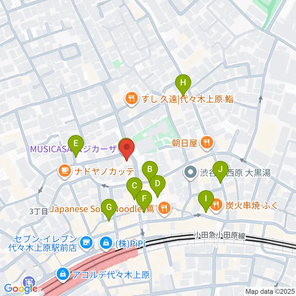 ムジカーザ周辺の駐車場・コインパーキング一覧地図